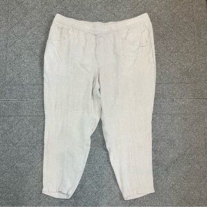 Old Navy Linen Blend Joggers Pants Mens Size XXL Beige Lightweight Drawstring